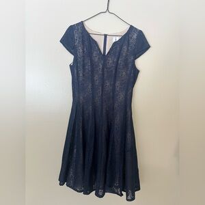 Julia Jordan Navy Midi Lace Dress
